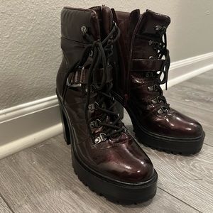 Heeled combat boots